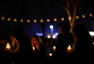 Community members gather for a vigil in memory of a shooting victim in Rock Hill.