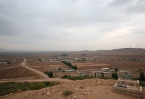 Somber landscape representing the conflict in the West Bank