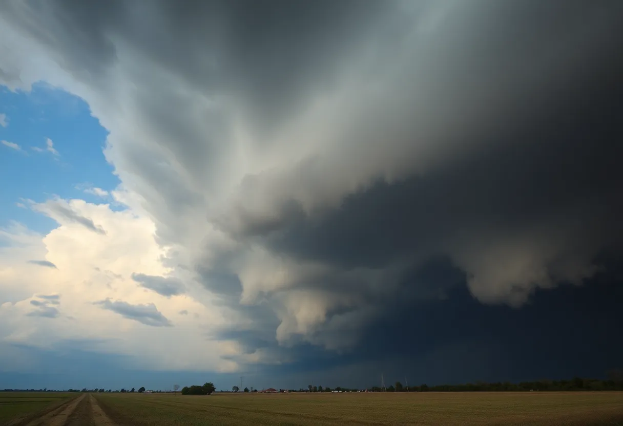 Approaching derecho storm over Sioux Falls