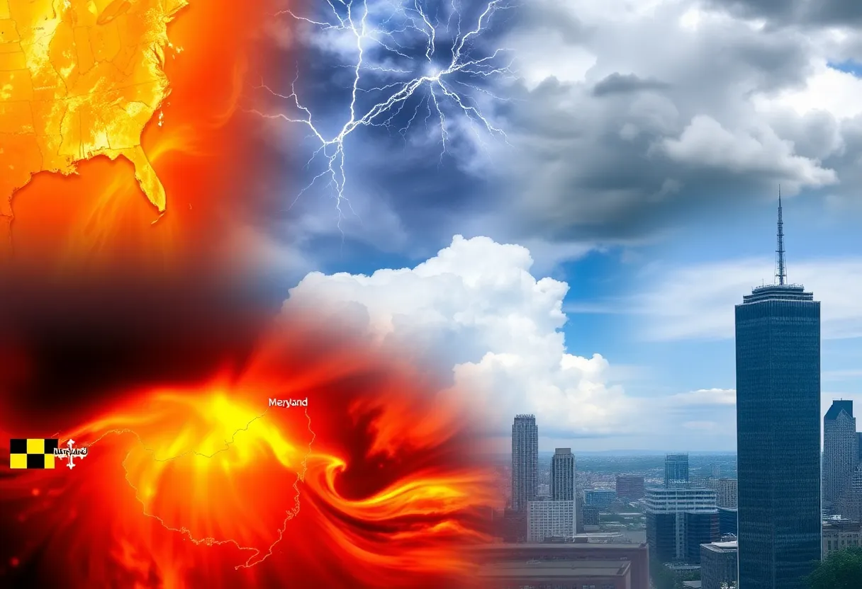 Severe heat and thunderstorms affecting Maryland and New York