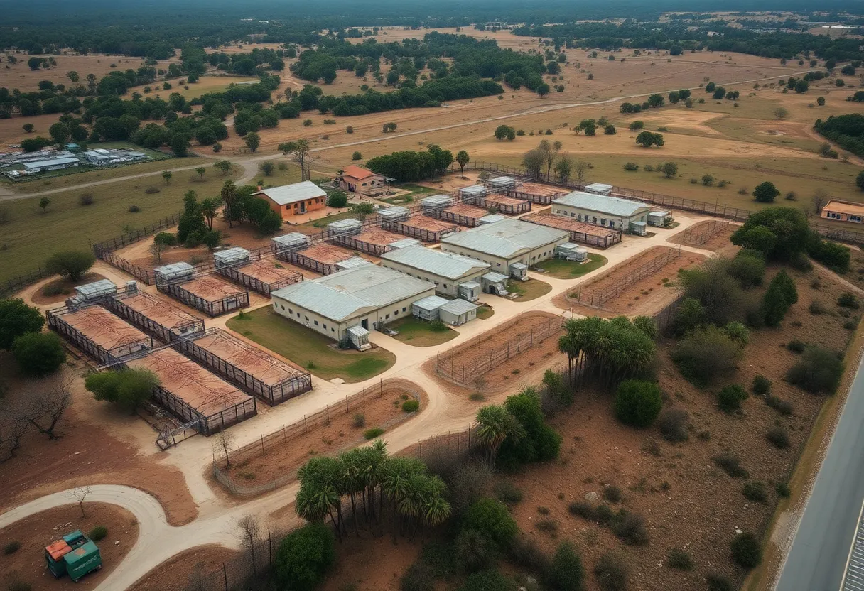 Florida immigration detention facility with surrounding nature
