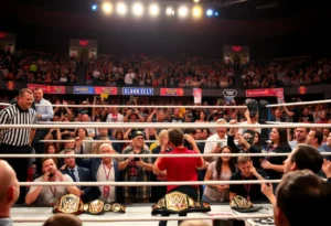 Fans gathering to honor Hulk Hogan in a wrestling ring.