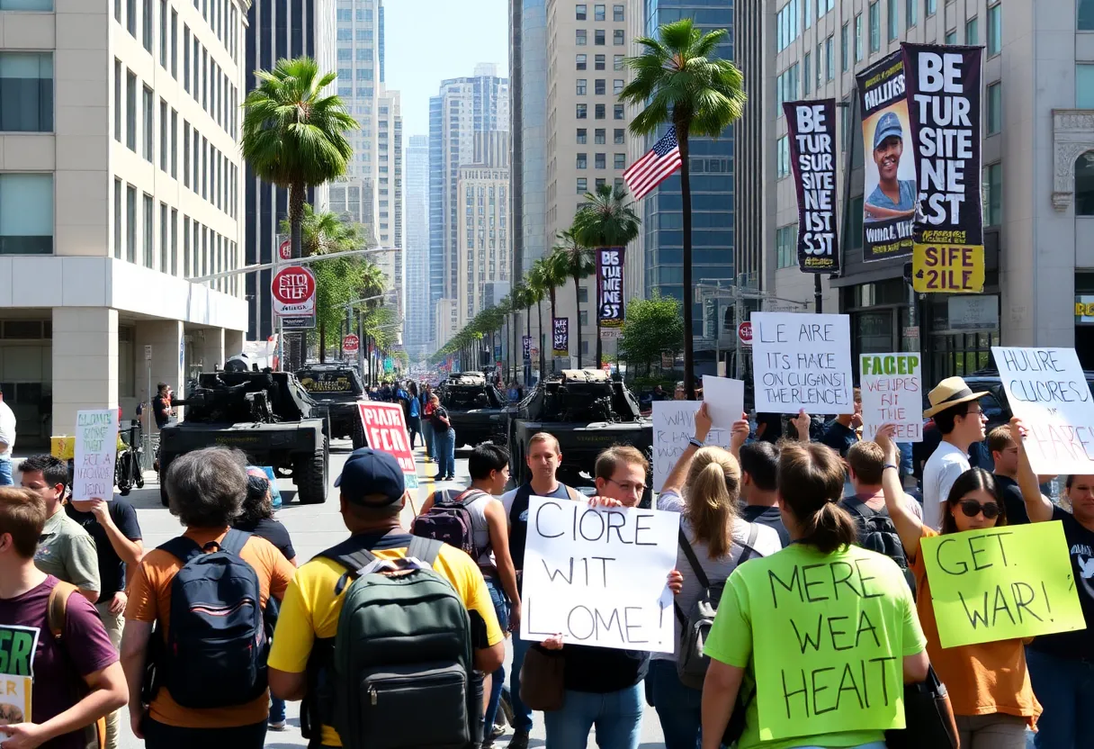 National Guard troops in Los Angeles amidst protests