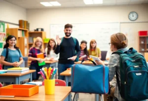 Classroom filled with new supplies and cheerful teachers