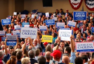 Supporters at a political rally for Ralph Norman