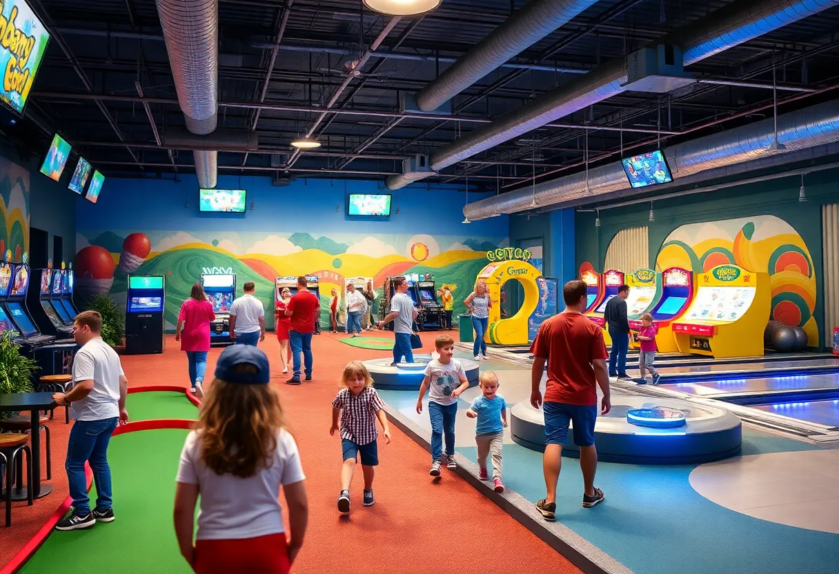 Families enjoying activities at ROAR Entertainment Center in Rock Hill