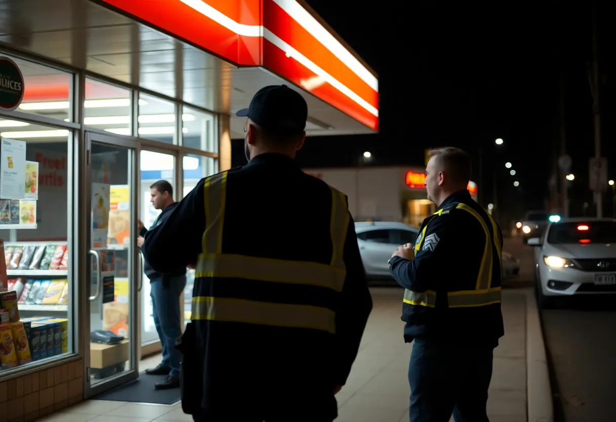 Police presence outside Adam's Grocery after shooting incident