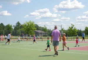 Families enjoying recreational activities in Rock Hill park