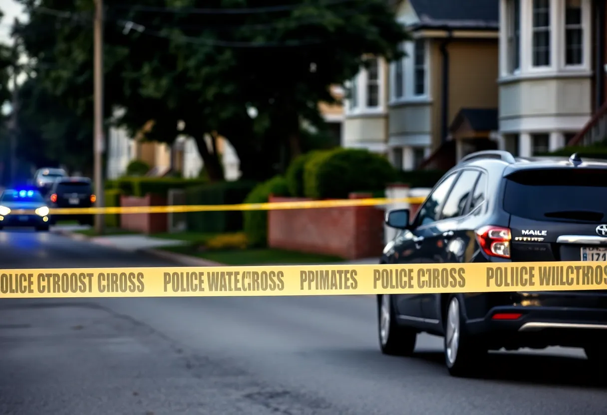 Police tape marking a crime scene in Rock Hill, South Carolina