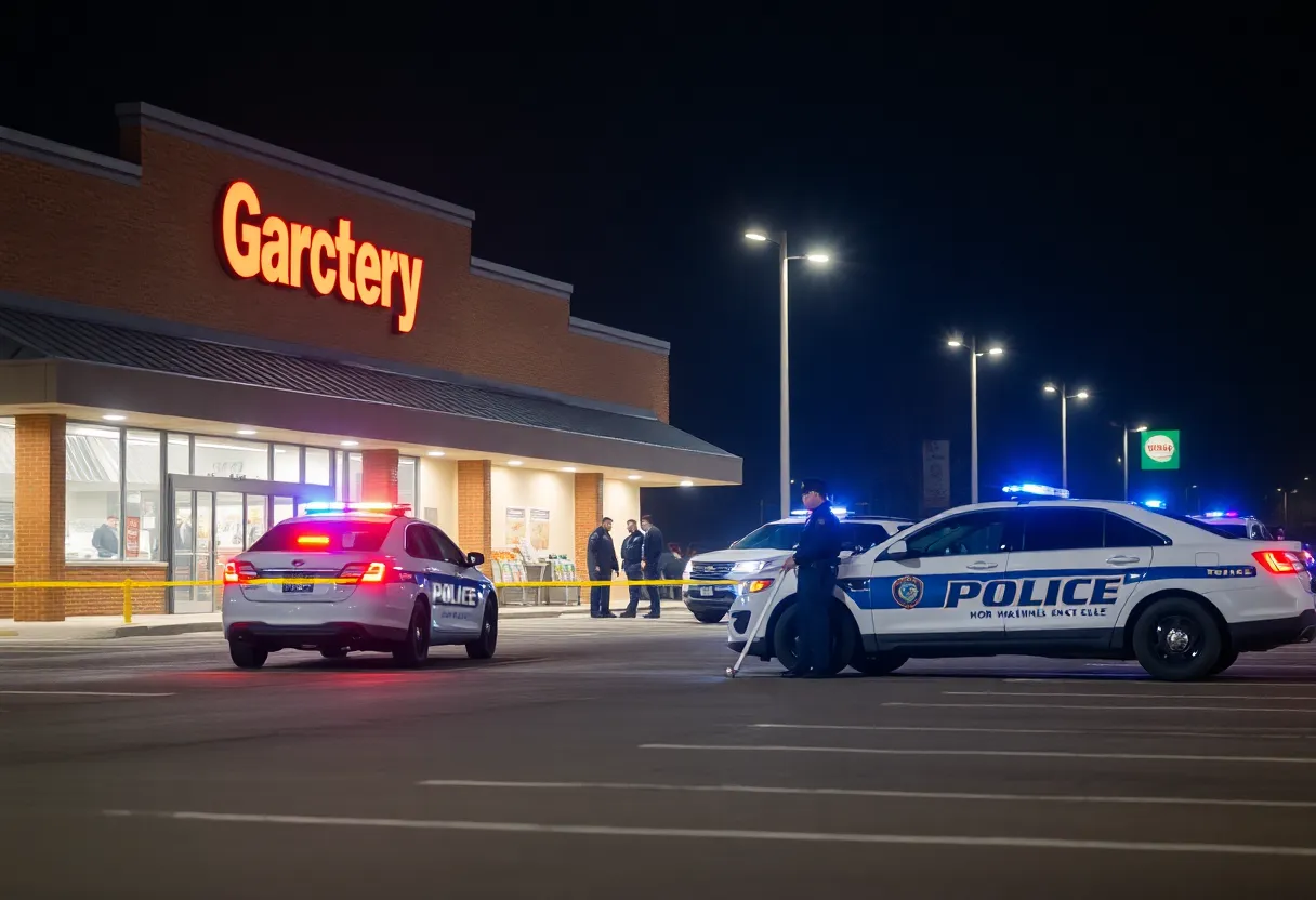 Officers at a police scene in Rock Hill, South Carolina, investigating an incident.