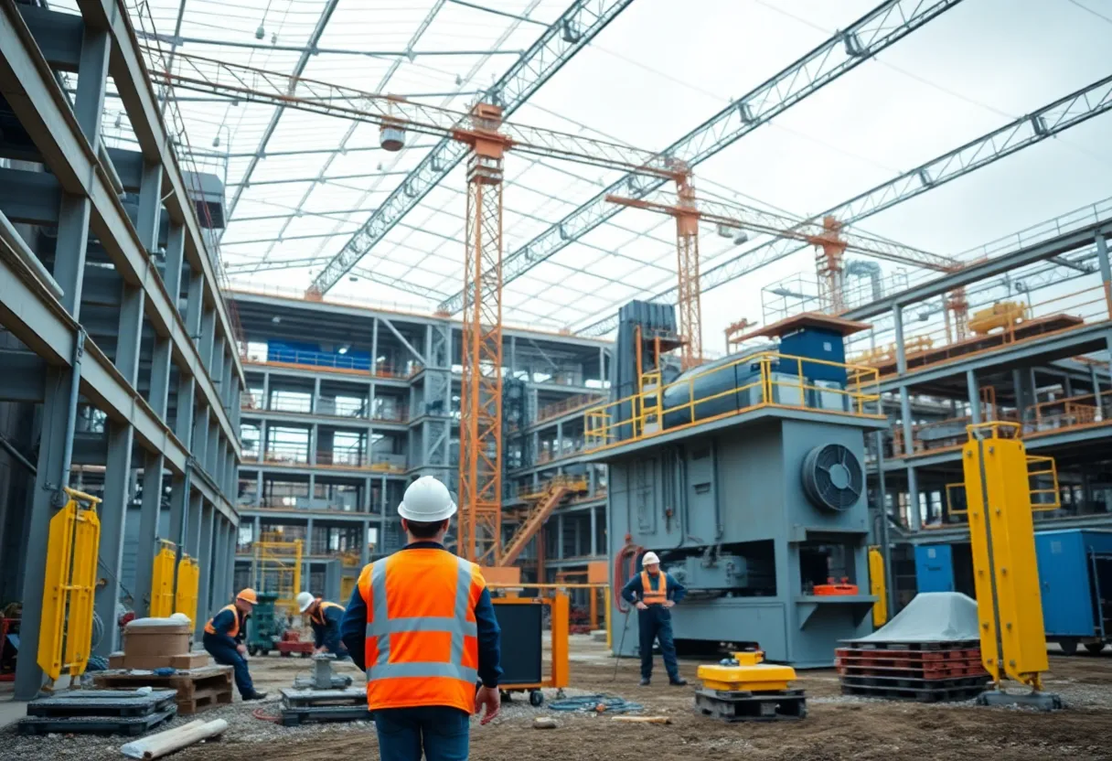 Construction of Schneeberger's new manufacturing facility in Rock Hill