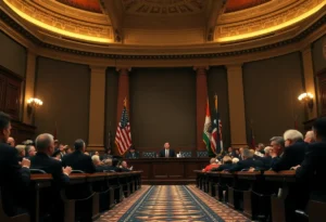 Senate chamber during a budget vote discussion
