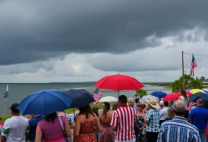 Celebration of Independence Day under rainy skies in South Carolina