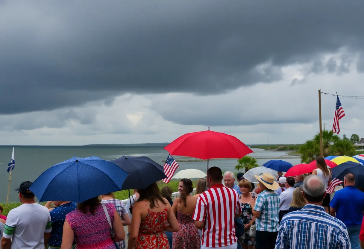 Celebration of Independence Day under rainy skies in South Carolina