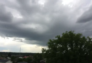Dark thunderstorm clouds over Laurens County, SC