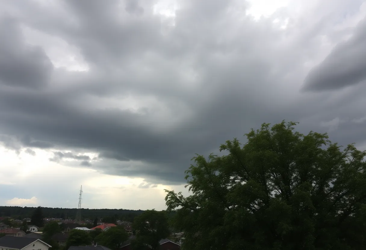 Dark thunderstorm clouds over Laurens County, SC