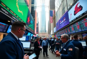 Traders in a financial district showing positive market interactions
