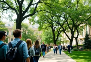 Campus of Winthrop University highlighting academic life and leadership.
