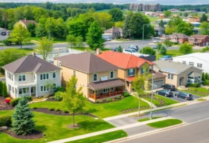 Real estate market growth in York County with luxury homes and commercial properties.