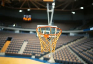 Basketball court reflecting change in coaching staff