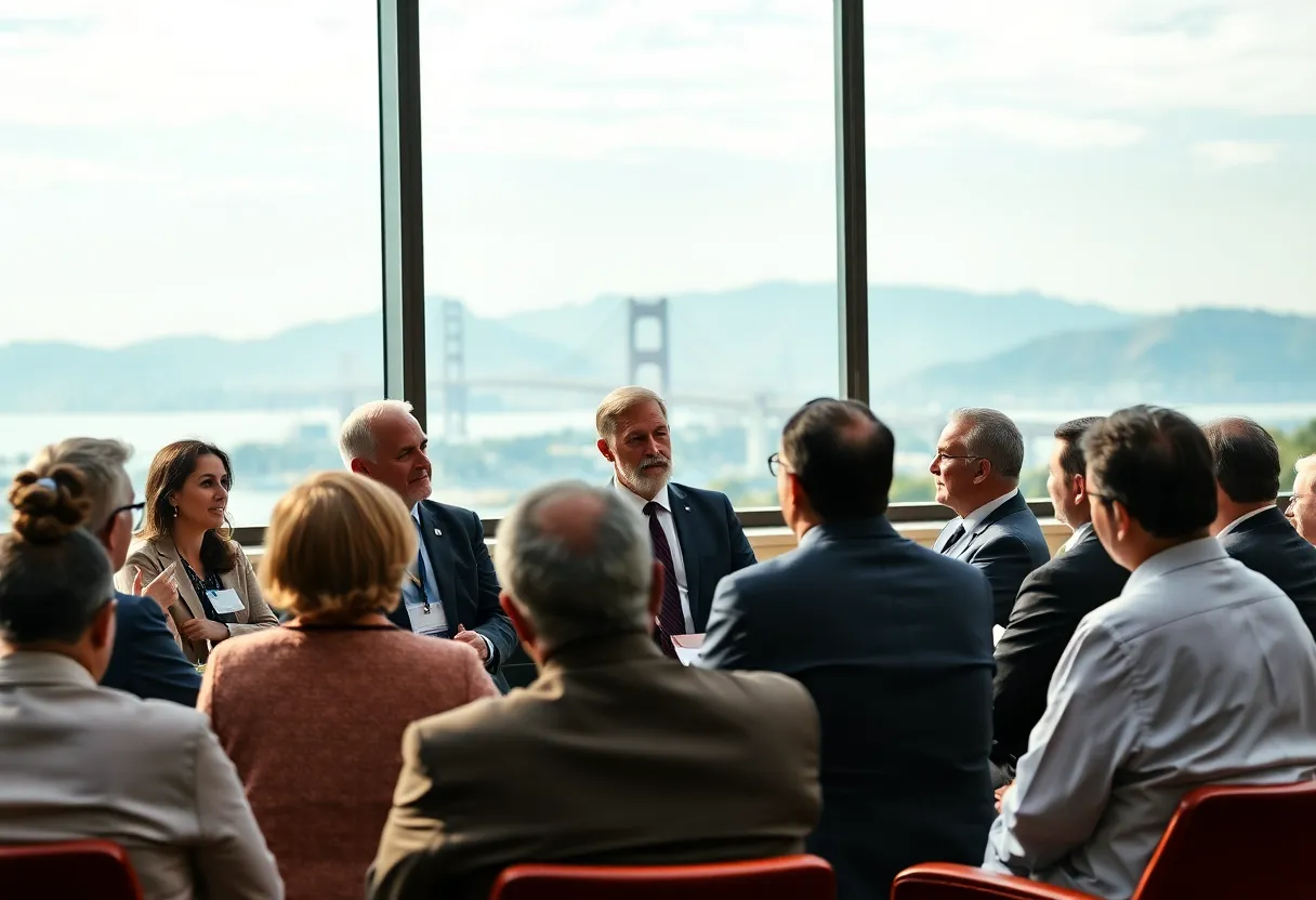 Political leaders at the Sacramento Summit discussing critical issues.