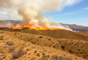 Aerial view of the Gifford Fire in Los Padres National Forest.