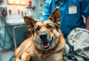 K-9 Apollo receiving care after being injured