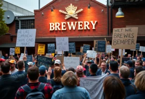 Protesters demonstrating at Nancy Mace's campaign event in Rock Hill