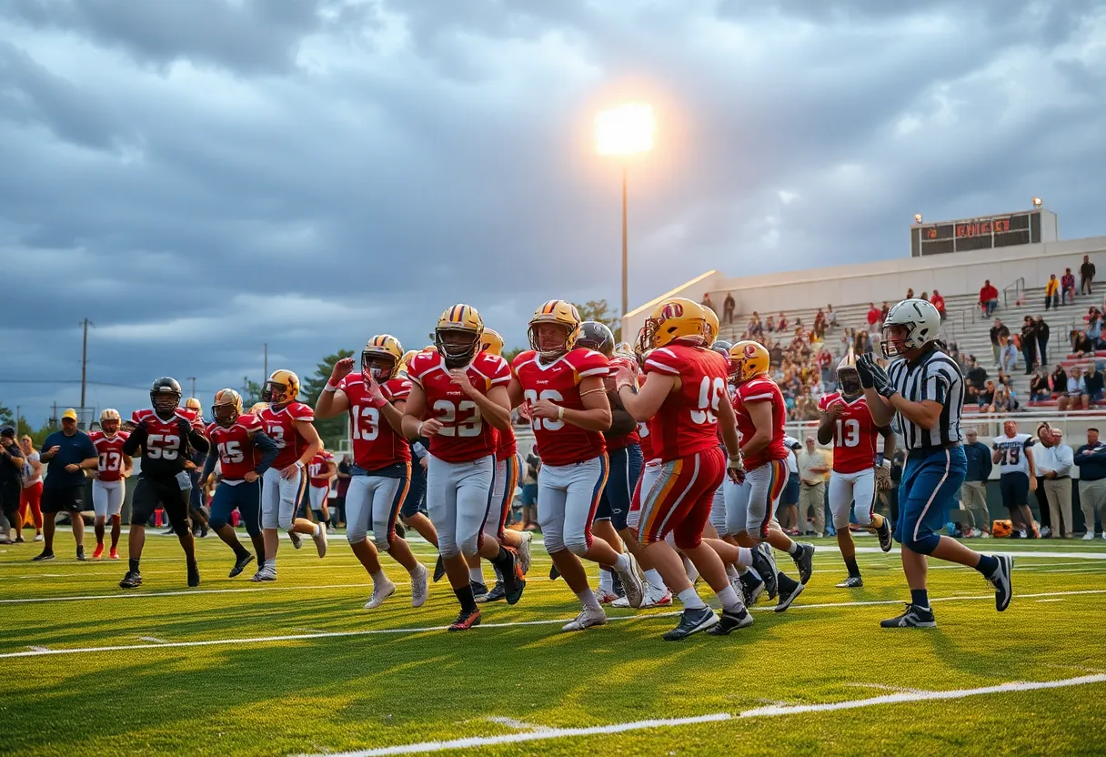 Northwestern High School Football players celebrating a touchdown