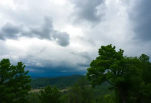 Dark storm clouds over Pickens County, SC