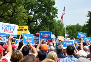Political rally scene for gubernatorial candidate Ralph Norman