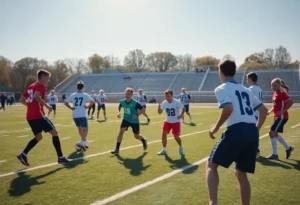 Football practice at Rock Hill High School