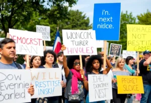 Protesters in Rock Hill during the 'Rage Against the Regime' demonstration.