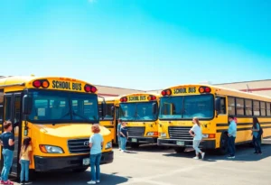 Newly added school buses in Rock Hill School District