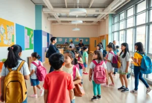 Students and educators at Rock Hill Schools on the opening day.