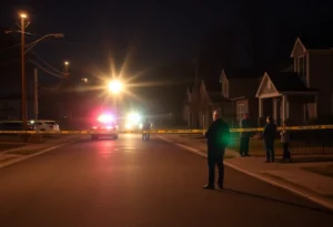 Police officers investigating a shooting scene in Rock Hill.