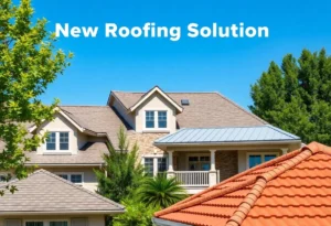 A variety of roofing materials on a residential house