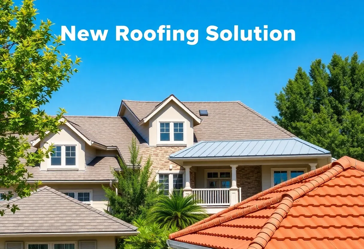 A variety of roofing materials on a residential house