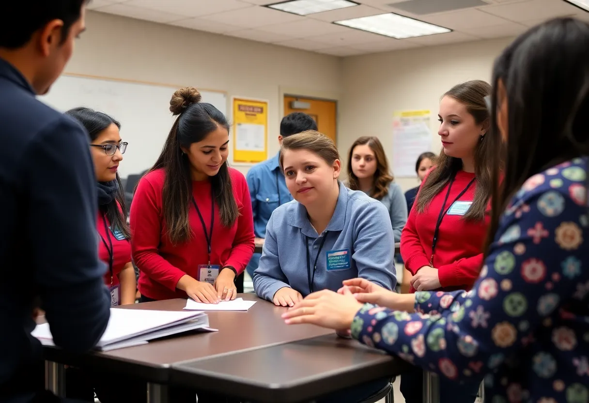 School staff participating in emergency medical response training focused on seizures