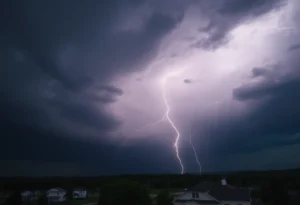 Dramatic sky during a severe thunderstorm in South Central Kentucky