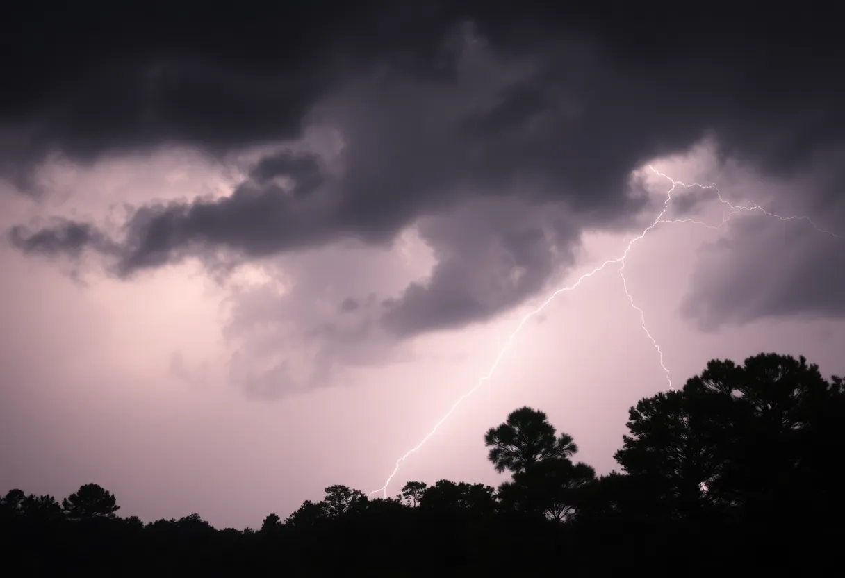 Dramatic storm clouds indicating severe weather in South Carolina