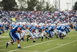 South Pointe Stallions playing against Rock Hill Bearcats in high school football match