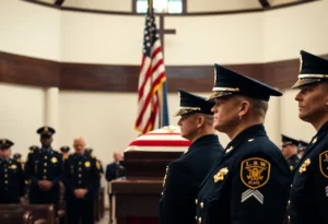 Funeral service for Trooper Dennis D. Ricks at Shandon Baptist Church.