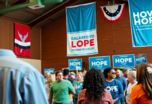 Community members at a political campaign event for Wes Climer.