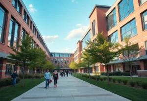 Students on Winthrop University campus