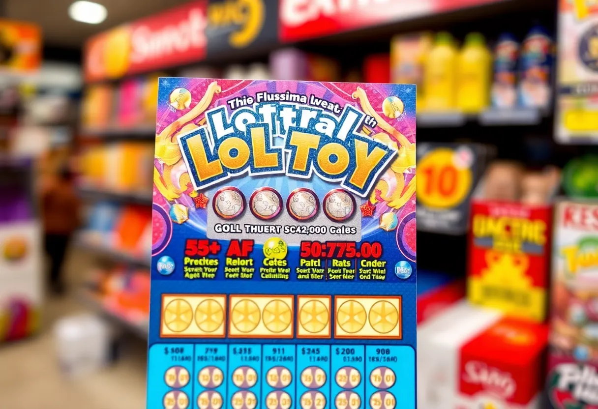 Vibrant lottery scratch-off tickets displayed on a table