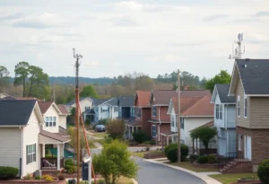 Neighborhood in Rock Hill showcasing homes with connectivity options
