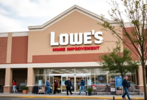 Exterior view of Lowe's store in Rock Hill, South Carolina