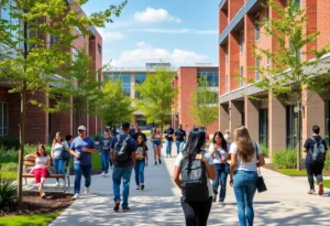 Students enjoying campus activities in Rock Hill, SC