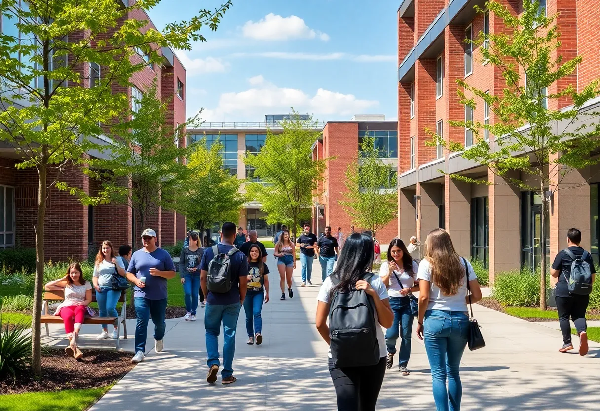 Students enjoying campus activities in Rock Hill, SC